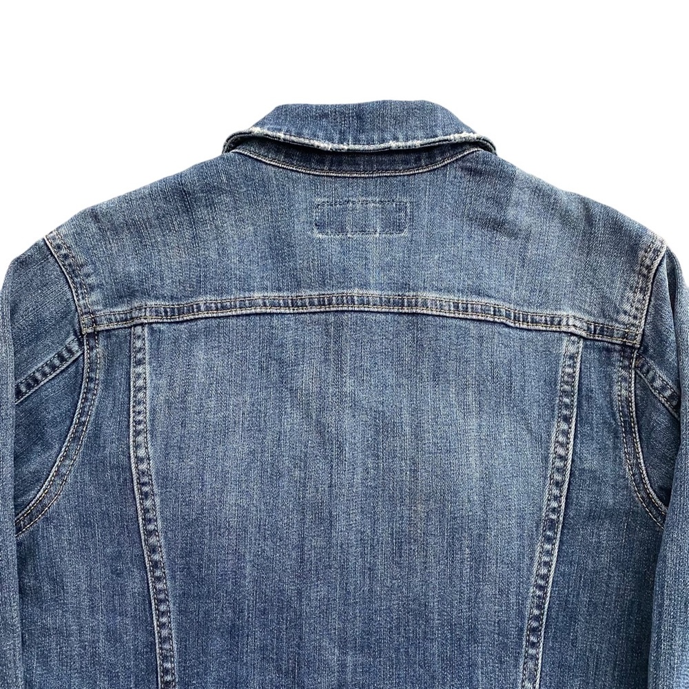 Lucky Brand Tomboy Trucker Jean Jacket Women's Size Medium Blue Denim Distressed - Picture 5 of 9